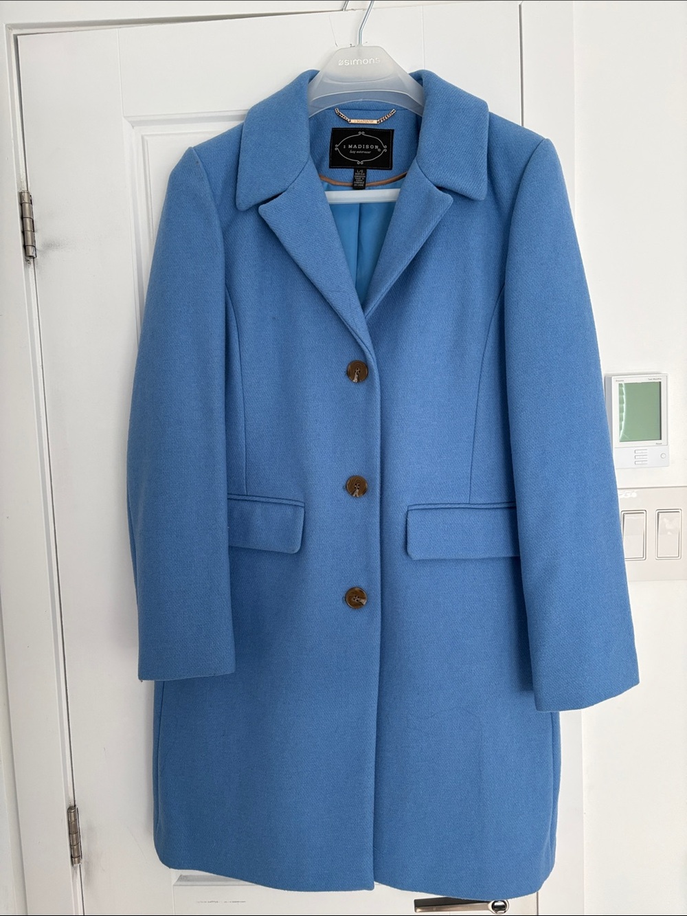 1 Madison Sky Blue Wool Blend Pea Coat